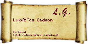 Lukács Gedeon névjegykártya